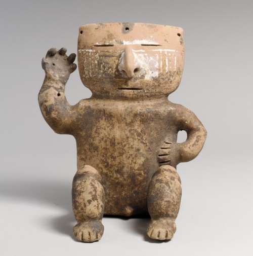 Ceramic seated figure of the Pre-Columbian Quimbaya civilization in what is now Colombia.  Artist un