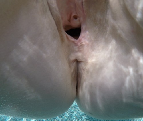 gapeloverone:  kinkypair4fun:  As the pool jet fills her big hole!  Nice hole!