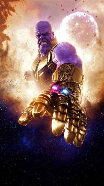 Thanos, clouds, Avengers: infinity war, villain, artwork, 720x1280 wallpaper @wallpapersmug : https: