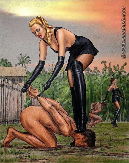 femalesupremacyartsimages:Accepting Female authority. Managing her chattel.