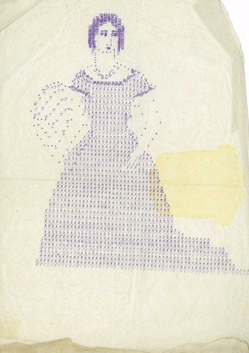 Russian Typewriter Art From The 1930s Made By Elena Rebinder, Who Was Married With The Famous Chemist