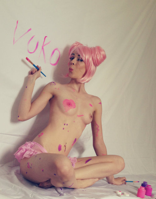 vukizzle:  Nudie Magazine Day!!! Ok, so not a magazine but that was what came to mind when I was thinking about what to write. This was easily one of the most fun sets I have ever done. It’s not everyday that one gets to paint a heart on their bewb