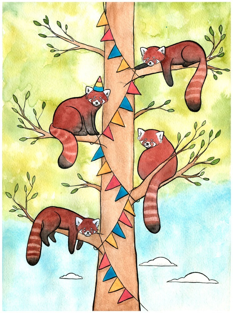 dlaurenti:  My Red Panda Party painting will be on display at Paradise Wildlife Park