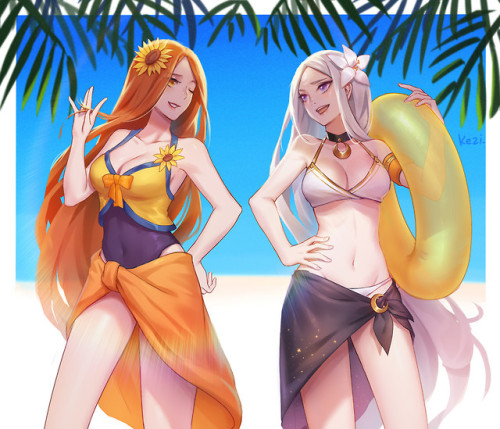 summonersofruneterra:Leona / Diana -Kezi .Leona et Diana