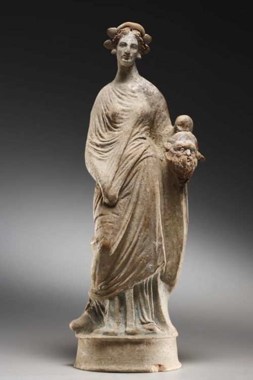 Hellenistic Tanagra style statuette of the muse Thalia, 1st half of 3rd cent. B.C. from Apulia, Cano