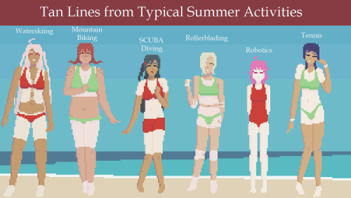 nijigasaki demonstrate tan lines from typical summer activities