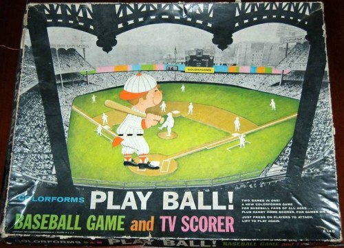  COLORFORMS: 1959 PLAY BALL! Baseball Game TV Scorer 