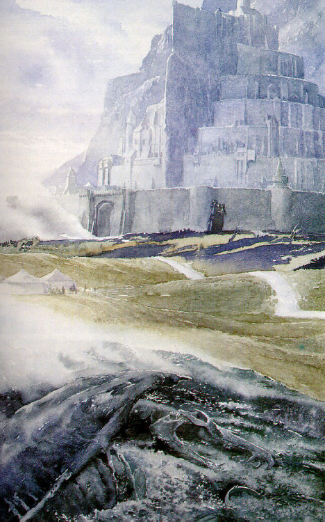 shear-in-spuh-rey-shuhn:ALAN LEEPelinor Fields and Minas TirithWatercolor