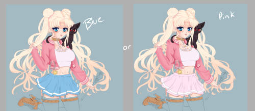 angelicfoxtea:I CAN’T DECIDE!! Blue or Pink skirt, what would be better?