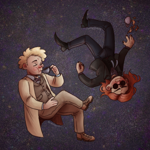 robotleech:GOOD OMENS ART DUMP!!! i havent been able to upload any art to tumblr since my internet w