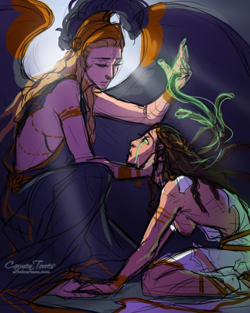 artofcarmen:A while ago I heard a version of this story where Athena has pity on Medusa and turns he