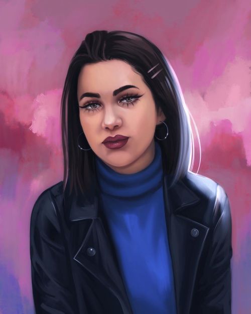 Here’s a portrait I painted of @leyla.dks I have a video of the painting process on my TikTok if you