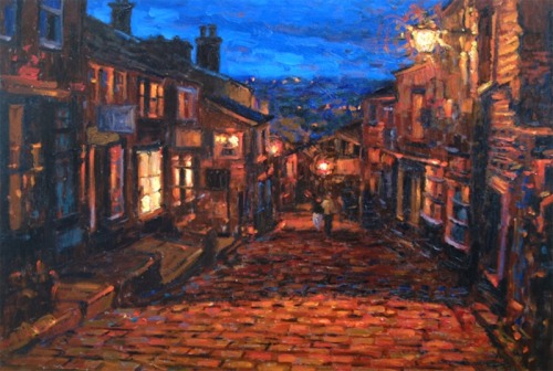 John Mackie - Haworth Main Street at Night.