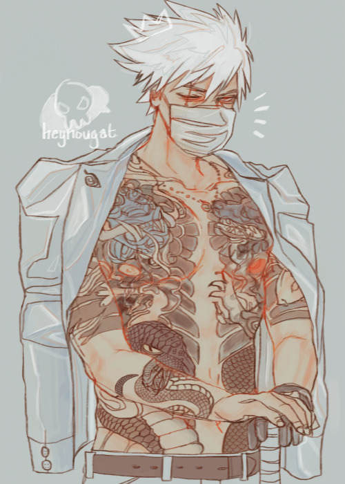 heynougat:after playing yakuza, i wanna propose to you guys an idea…. gangster kakashi. (; he has 3 