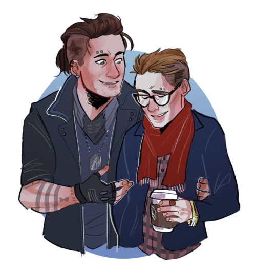 pidgeyons:punk bucky and his tiny hipster boyfriend _(:3 」∠)_