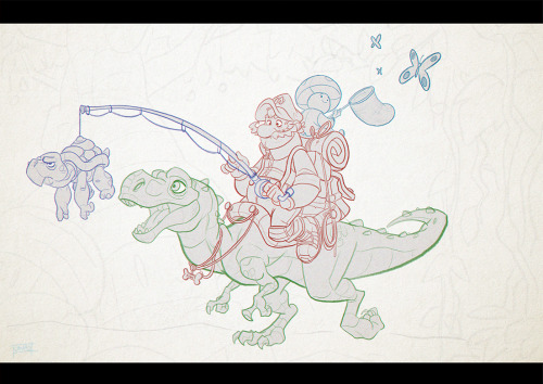 For today´s #DrawDinovember sketch…. #Yoshi and co! Gotta finish this one, I dont know if I h