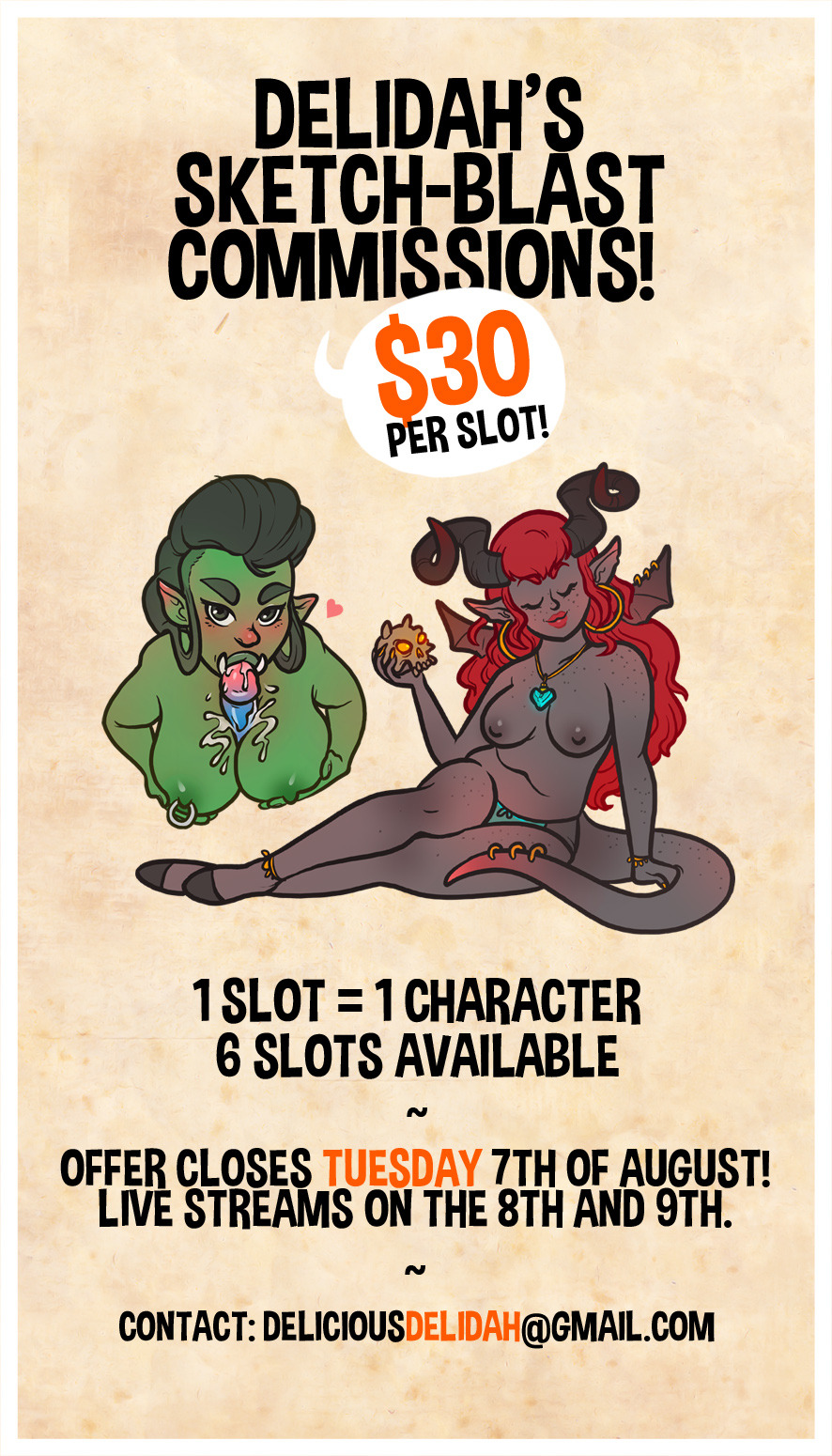 OPENING SOME SPECIAL COMMISSION SLOTS!SFW, NSFW and r34 all allowed.Rules:&gt;