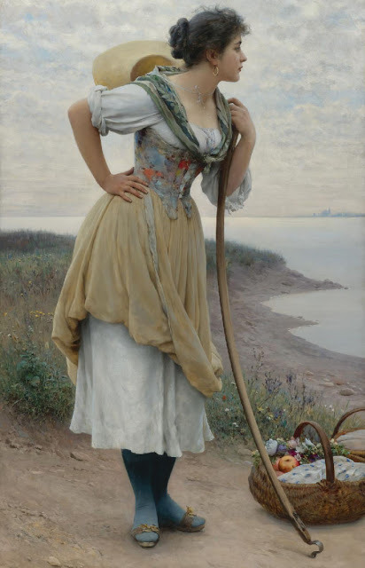 Eugene de Blaas (Italian Painter,1843 -1932)Awaiting the Return