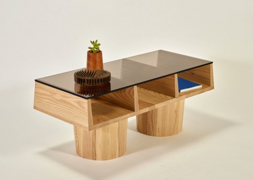 Group 6 Coffee Table100XBTR 16″ x 16″ x 38″ A coffee table referencing the heavy shapes of brutalist