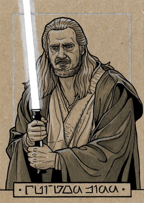 Inktober Jedi: Qui-Gon JinnI wasn’t happy with the Qui-Gon I drew last year, so doing a better