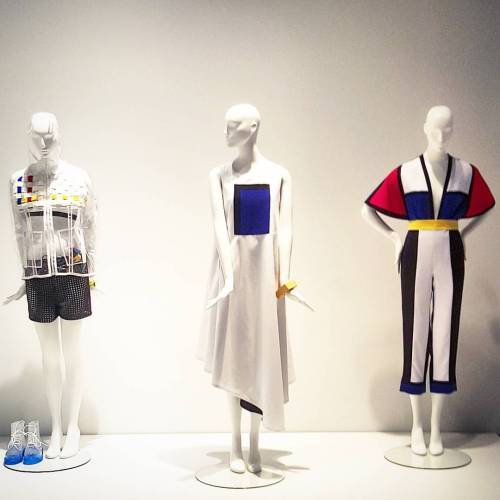 My classmate Amy Elliott’s winning design (center) for the Yves Saint Laurent-inspired competi