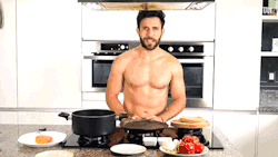 hotmal3celebrities:  Carlos Ferro cooking shirtless