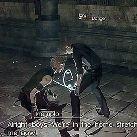 tomiyeee:shitty gifs i know but i really love some of prompto’s revive animations