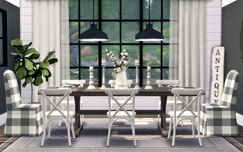 TS4:  Vintage Farmhouse Dining by Sooky 1 - Dining Table 2x1, 19 Swatches, mesh by Chicklet req