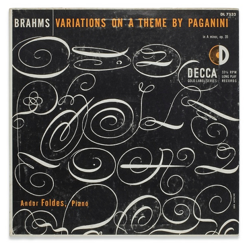 Erik Nitsche, artwork for album cover Brahms by Andor Foldes, 1950s. Decca. Via flickr