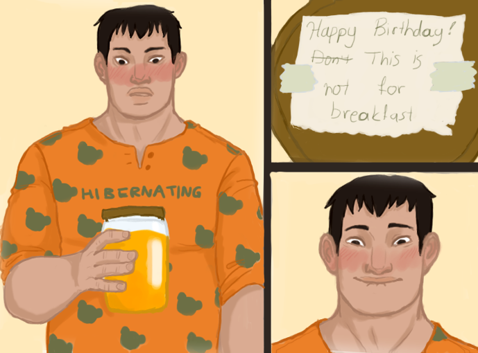 tadoshoneybuns:  It’s his birthday, of course I would draw something. 