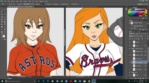 More works in progress, Elie and Gwen Tennyson with #houstonastros gear and @atlantabraves gear resp