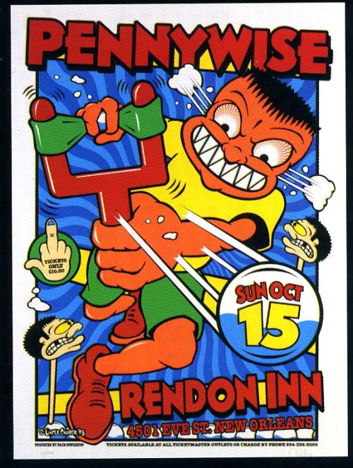 concert/gig poster for Pennywiseby Uncle Charlie, 1995venue: Rendon Inn, New Orleans, LA