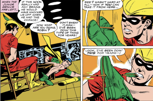 nightwingmyboi:Teen Titans (1966) #19Robin and Speedy so cute in this issue…the teamwork! The cheeky