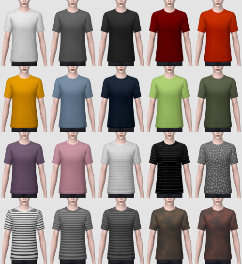 Base T-Shirt (Female & Male)- hq compatible- base game compatible- 20 swatches- edits of EA’s me