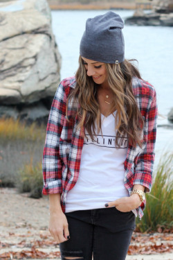 camillezra:  Beanie and flannel mood.