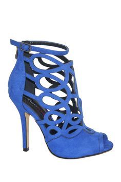 womenshoesdaily:Cobalt cut out heels