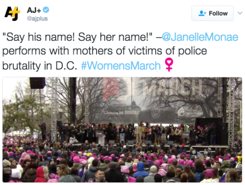 the-movemnt: Janelle Monáe brought out the Mothers of the Movement at the Women’s March