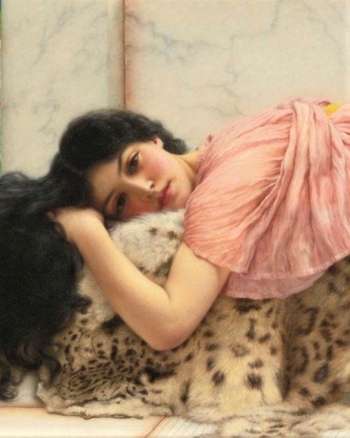 die-rosastrasse:John William Godward (British, 1861-1922)sweet idleness moodboard 