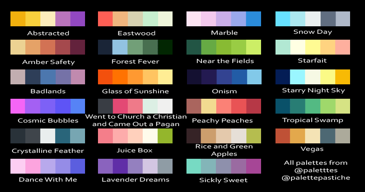 Number Lore Character Color (1~5) Color Palette