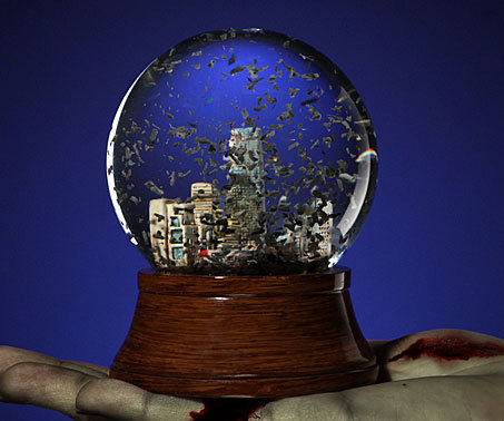 awesomeshityoucanbuy:  Post Apocalyptic Snow GlobeEnjoy the scenic landscape of a once glorious utopia with the post apocalyptic snow globe. This 4 1/2″ tall snow globe shows the grim aftermath of a city ravaged by a pandemic that left no survivors,
