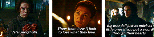 rekkka:  memorable lines from season 3 of Game of Thrones (1 &amp; 2) 