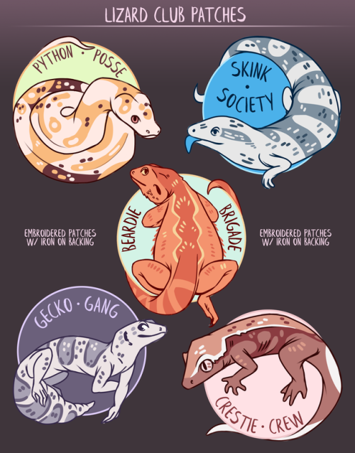 morningwitch: Lizard Club patches are up for pre order in my shop! n.n (canidae.tictail.com)