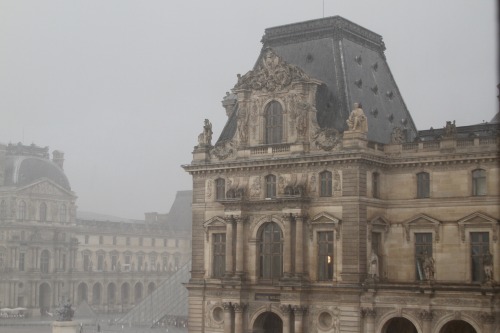 highways-are-liminal-spaces: Louvre Museum in the rain, Paris, France Taken June 2019
