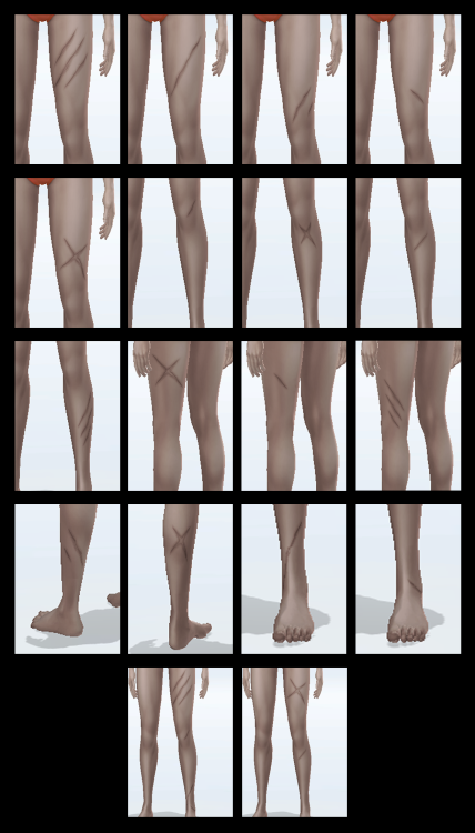 LEGS SCAR_1Maxis MatchBase GameNew MeshTeen, Adult, Elderfound in Tattoo-Leg Right,  Leg Left Includ