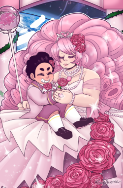 solosart:  OK but consider this: AU where gem reproduction doesn’t suck and Rose is the crystal space rock queen and Steven is the prince.Steven is still half-human and everything, but he only knows about Earth from his dad’s stories (and music