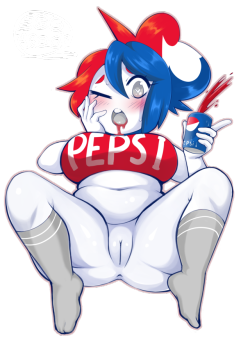 3ggheads: ICE COLD  We really liked the Pepsi girl by @http://kalmarii.tumblr.com ! Your girl is super cute Kalmarii! we had a lot of fun drawing her! Keep up the cute girls~ ; p 