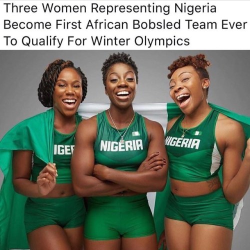 Congrats ladies!!! Show ‘me what u got!  ..#2frochicks #curlyhair #Nigeria #bobsled #Olympics 