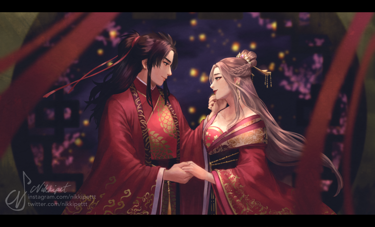 Happy Lunar New Year!   ~~ QingYun wedding pic to celebrate the new year UwU