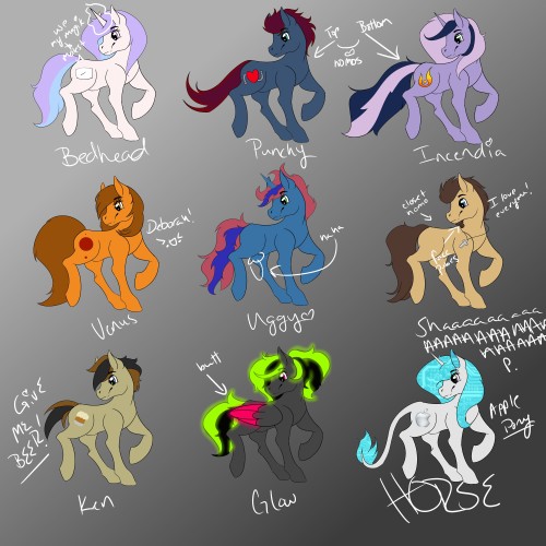 ali-arts:So I guess I’m kinda close-ish to 1500 followers or whateverand likeI guess I don’t feel like I’m super activeI don’t deserve you awesome peopleyehso herePonies:askbedheadpillow punchsideiron incendiaponymarsminer-venusspring askug shapherds-mod-