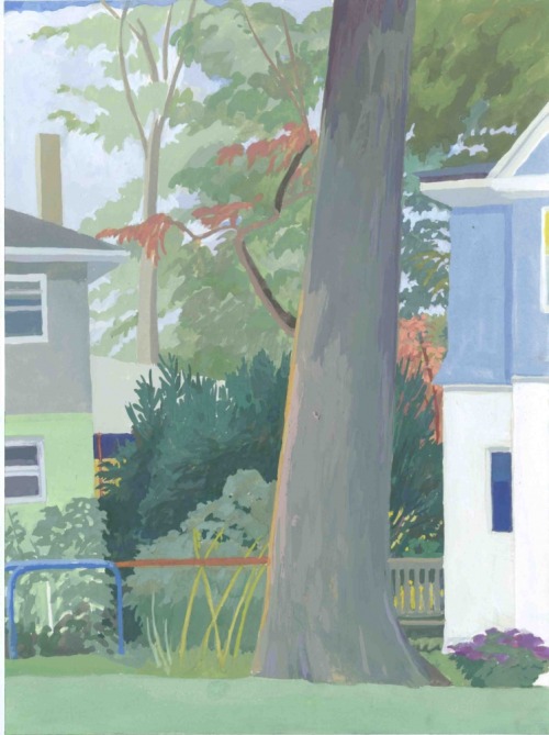 thunderstruck9:Celia Reisman (American, b. 1950), Blue Side Narbeth, Philadelphia, 2009. Gouache, 12